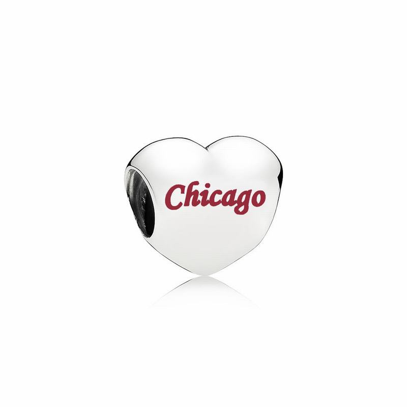 Pandora Chicago Heart Charm Silver Egypt WF8367152